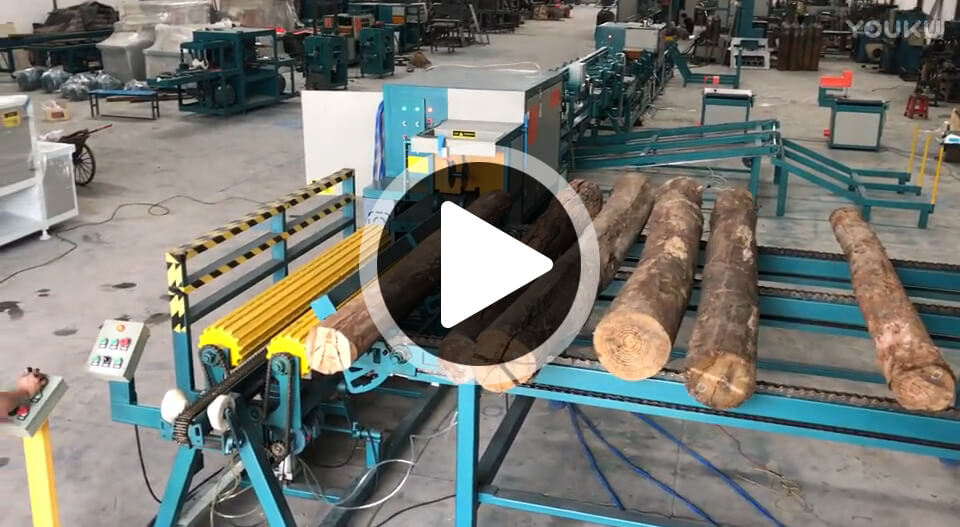 全自動(dòng)流水線(xiàn)原木多片鋸視頻方木多片鋸，圓木多片鋸方木