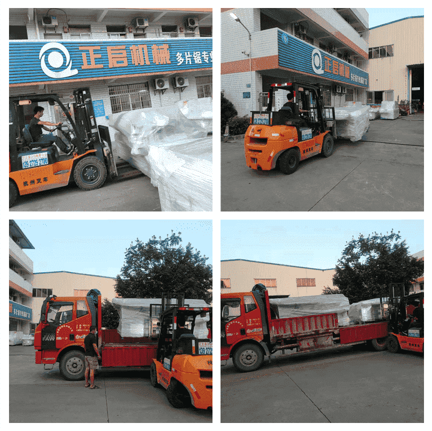 2021年6月18日發(fā)往江蘇無錫市宜興市-ZQ2400型木板齊頭分?jǐn)噤?自動分片上料架